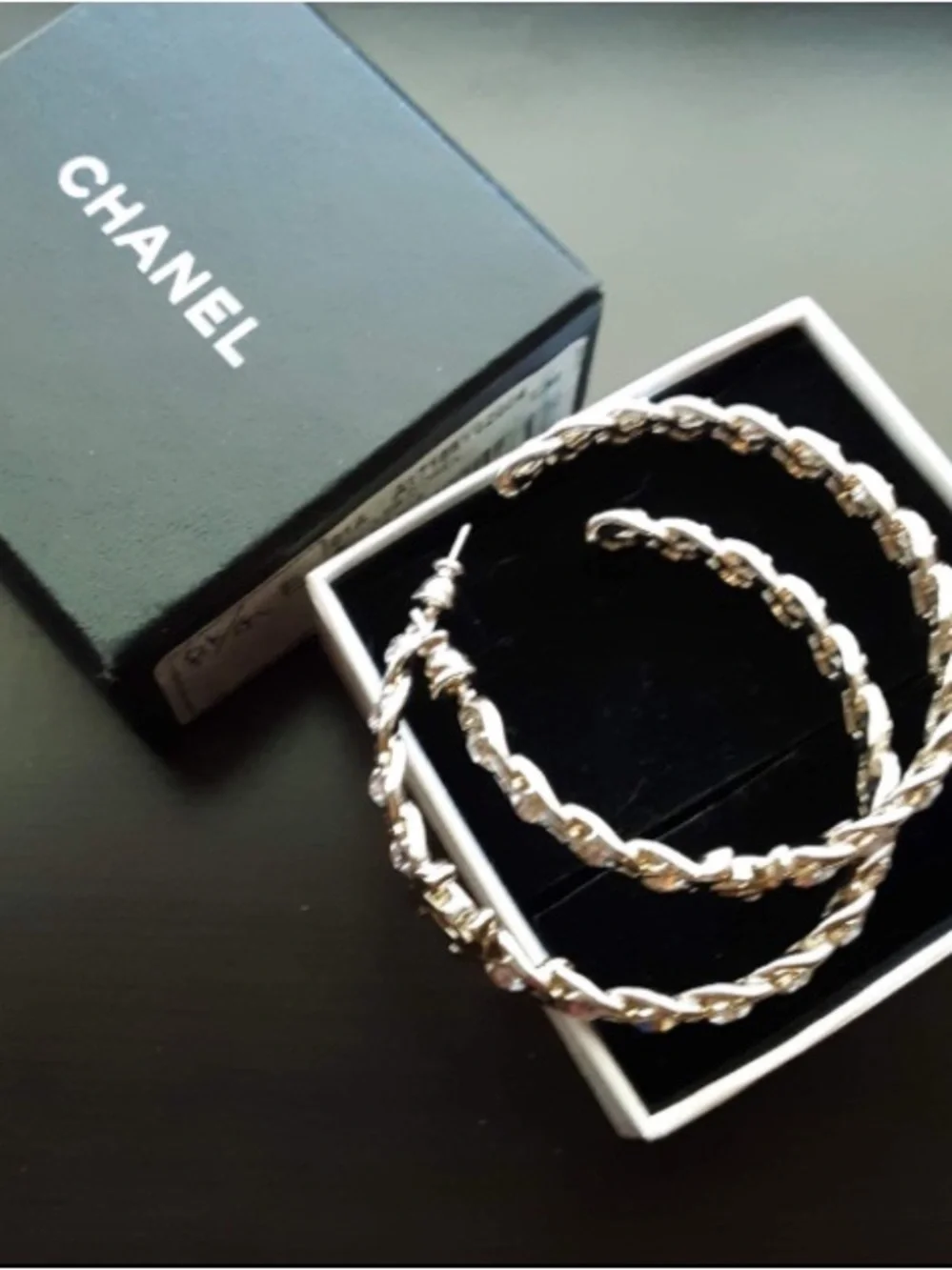 CHANEL Gold-Tone Multicolor Crystal Fringe Drop Earrings